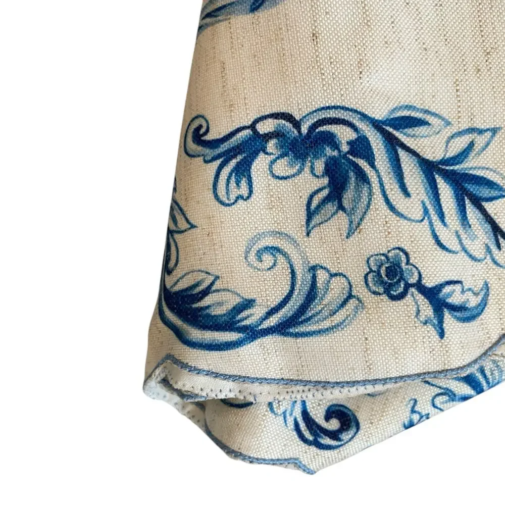 RACHEL ROY Blue Bunny Rabbit TOILE Easter Table Runner 14x90 New